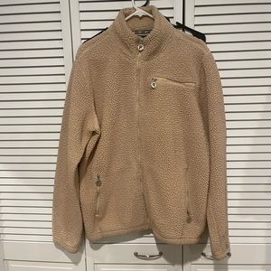 Fila tan Sherpa zip up jacket, size M